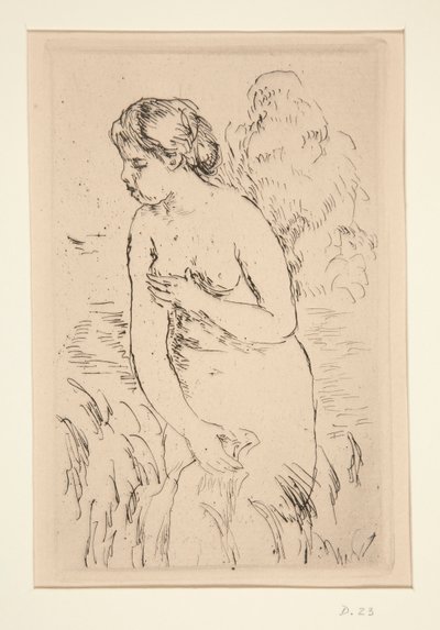 Debut de Baigneuse, ? mi-jambes (bañista de pie, hasta las rodillas) de Pierre Auguste Renoir