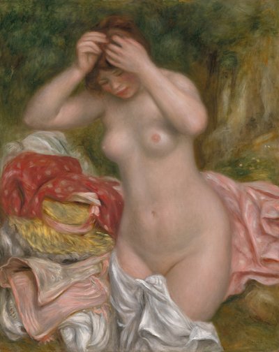Bañista arreglándose el cabello de Pierre Auguste Renoir