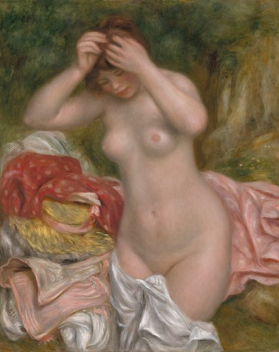 Bañista arreglándose el cabello, 1893 de Pierre Auguste Renoir