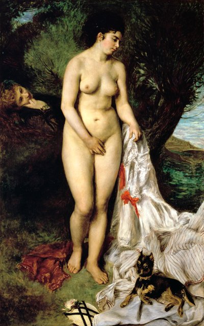 Bañista La Baigneuse au griffon, 1870 de Pierre Auguste Renoir