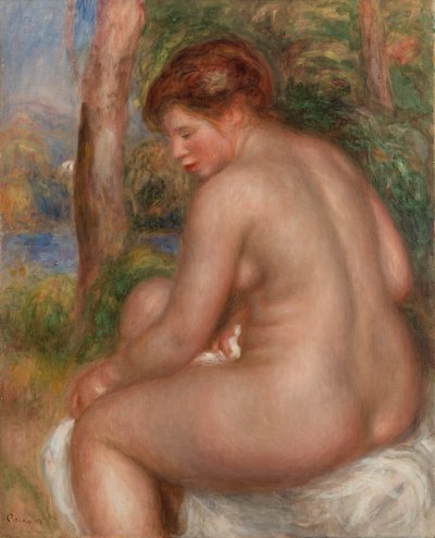 Bañista en Vista de tres cuartos de Pierre Auguste Renoir