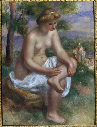 Bañista sentada en un paisaje llamada Eurídice de Pierre Auguste Renoir