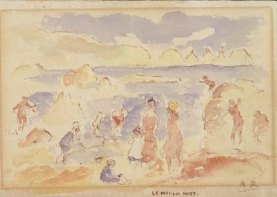 Escena de playa de Pierre Auguste Renoir