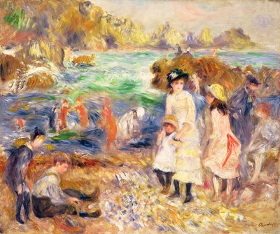 Escena de playa, Guernsey (Enfants au bord de la Mer a Guernsey) 1883 de Pierre Auguste Renoir