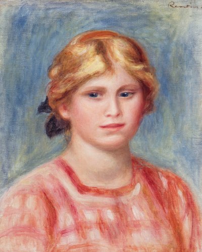 Busto de una mujer con blusa color rosa, 1905 de Pierre Auguste Renoir