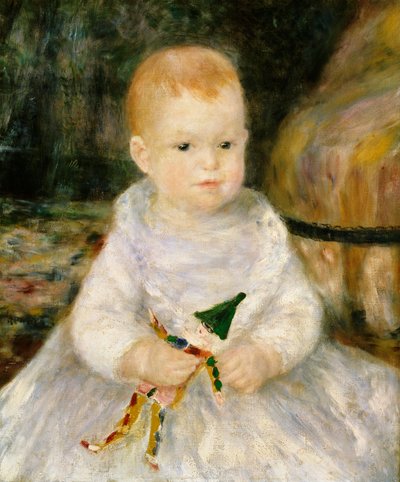 Niño con un payaso de juguete de Pierre Auguste Renoir