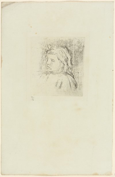 Claude Renoir girado tres cuartos a la izquierda de Pierre Auguste Renoir