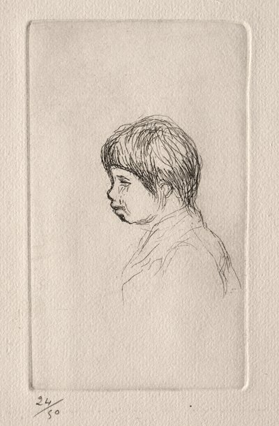 Claude Renoir, de perfil de Pierre Auguste Renoir