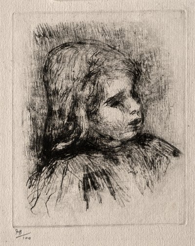 Claude Renoir, de tres cuartos a la derecha, 1908 de Pierre Auguste Renoir