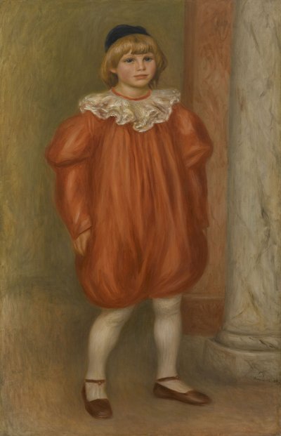 Claude Renoir en Disfraz de Payaso, 1909 de Pierre Auguste Renoir