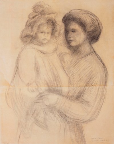 Claude Renoir en los brazos de su niñera, Renee Jolivet de Pierre Auguste Renoir