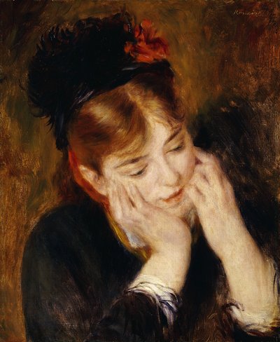 Contemplación, 1877 de Pierre Auguste Renoir