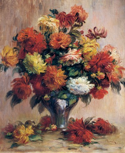 Dalias, de Pierre-Auguste Renoir, óleo sobre lienzo de Pierre Auguste Renoir