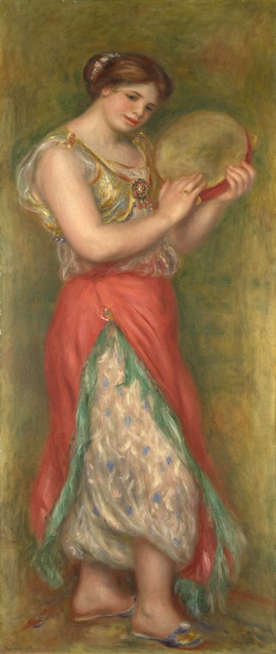 Bailarina con pandereta, 1909 de Pierre Auguste Renoir