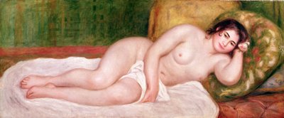 Desnudo femenino en un sofá de Pierre Auguste Renoir