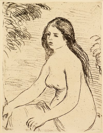 Mujer desnuda sentada de Pierre Auguste Renoir