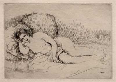 Mujer desnuda acostada de Pierre Auguste Renoir