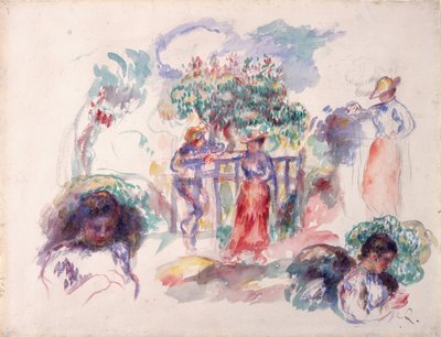 Figuras bajo un árbol de Pierre Auguste Renoir