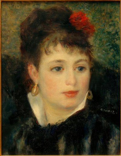 Mujer con rosa de Pierre Auguste Renoir