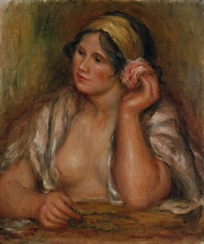 Gabrielle con collar verde, c.1905 de Pierre Auguste Renoir