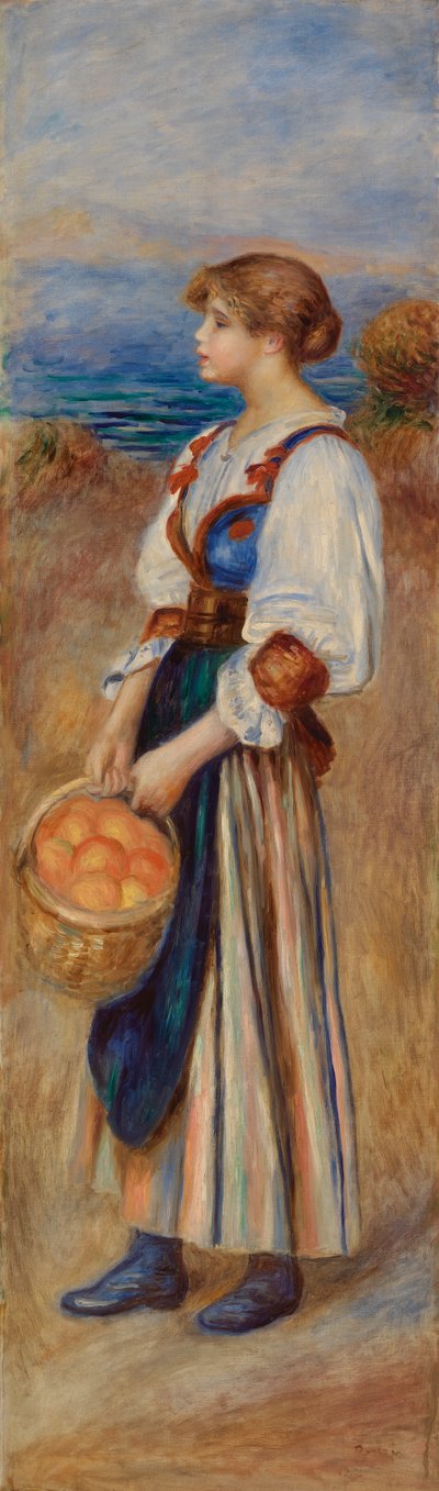 Chica con cesta de naranjas (Marchande d