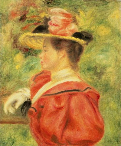 Chica con guante, c.1890 de Pierre Auguste Renoir