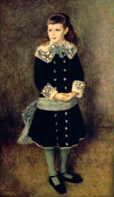 Niña con una banda azul, finales del siglo XIX-principios del siglo XX de Pierre Auguste Renoir