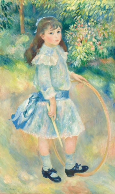 Niña con un aro, 1885 de Pierre Auguste Renoir