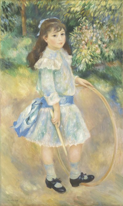 Niña con un aro, 1885 de Pierre Auguste Renoir