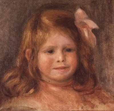 Niña con una Cinta Rosa de Pierre Auguste Renoir