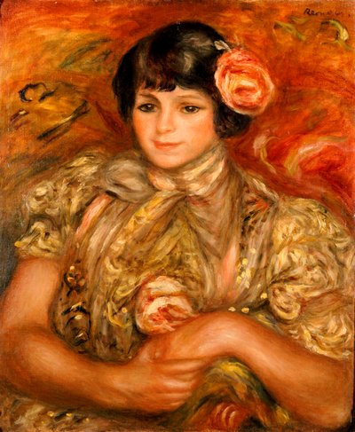 Chica con una rosa de Pierre Auguste Renoir