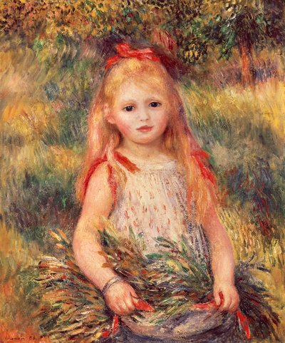 Muchacha con gavilla de maíz de Pierre-Auguste Renoir (1841-1919), óleo sobre lienzo, 65x54 cm de Pierre Auguste Renoir