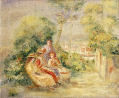 Niñas en un jardín, c. 1895 de Pierre Auguste Renoir