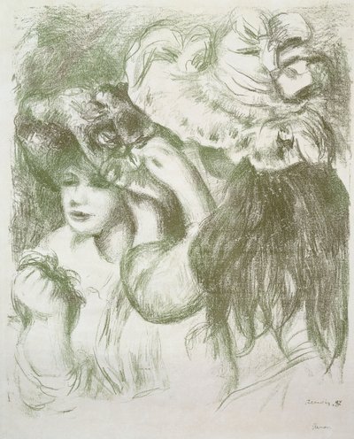 El Sombrero con Alfiler, Primera Plancha, c.1897 de Pierre Auguste Renoir