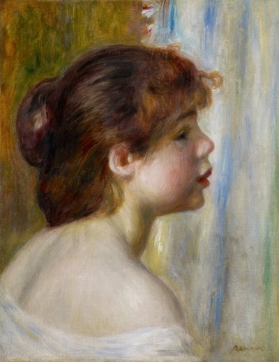 Cabeza de una joven, finales del siglo XIX de Pierre Auguste Renoir