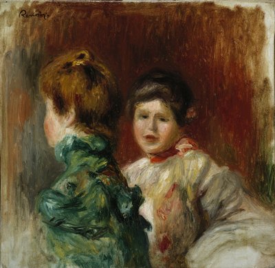 Cabezas de dos mujeres, c.1895 de Pierre Auguste Renoir