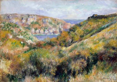 Colinas alrededor de la bahía de Moulin Huet, Guernsey de Pierre Auguste Renoir