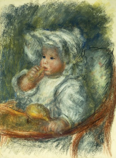 Jean Renoir en una silla - Niño con una galleta de Pierre Auguste Renoir
