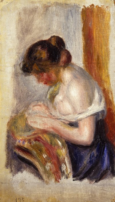La Couseuse (óleo sobre lienzo) de Pierre Auguste Renoir