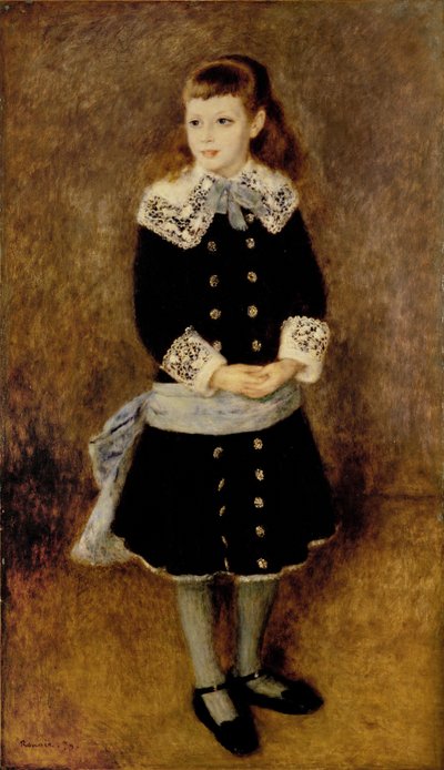 La chica del cinturón azul ... (óleo sobre lienzo) de Pierre Auguste Renoir