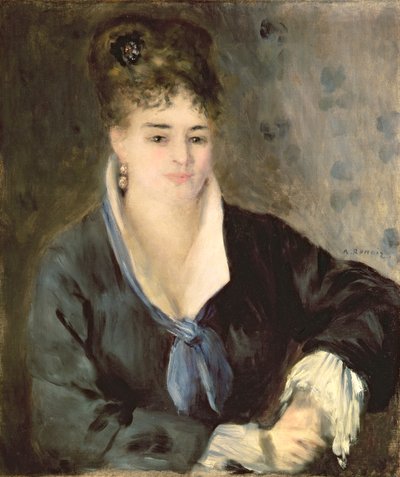 Dama de Negro, c.1876 de Pierre Auguste Renoir
