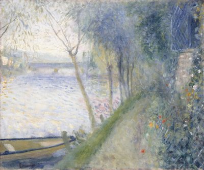 Paisaje en el Borde del Sena con el Puente de Argenteuil de Pierre Auguste Renoir