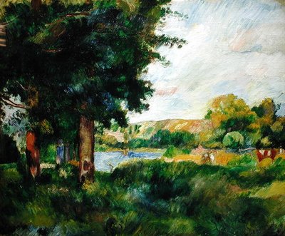 Paisaje en la Île-de-France, o Paisaje con grandes árboles de Pierre Auguste Renoir
