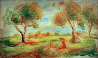 Paisaje en Cagnes-sur-Mer, con personas de Pierre Auguste Renoir