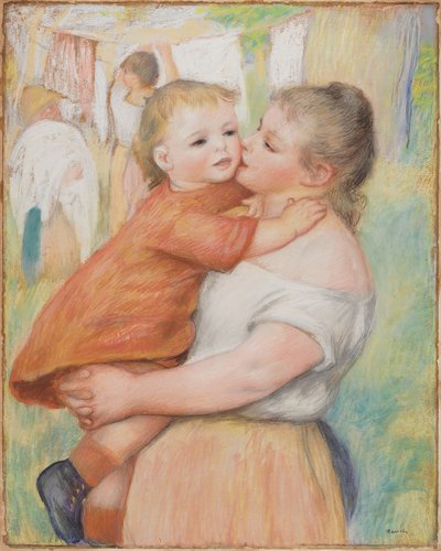 Laundress and Her Child (Aline and Pierre) de Pierre Auguste Renoir
