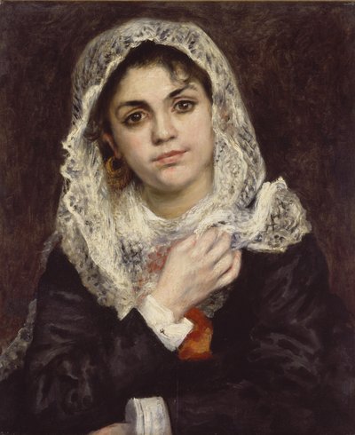 Lise con un Chal Blanco, c.1872 de Pierre Auguste Renoir
