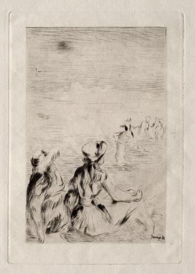 En la playa de Berneval de Pierre Auguste Renoir