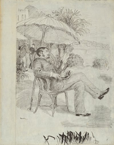 En la Terraza de un Hotel en Bordighera: El Pintor Jean Martin Revisa Su Cuenta (Ilustración para "L