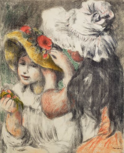 Colocando el sombrero, 1898 de Pierre Auguste Renoir