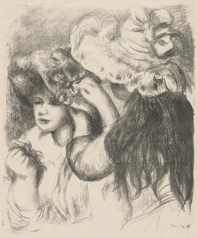 Colocando el Sombrero de Pierre Auguste Renoir